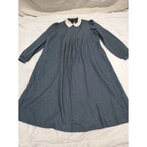 Vintage Gray Collared Maternity Dress 6 Maternal, Modest, Mature Retro Classic